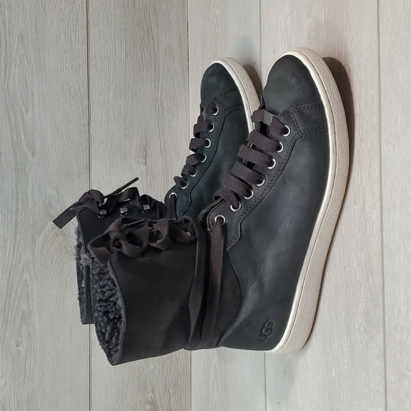 Ugg Australia Starlyn High top lace up Leather Boots sneakers shoes 9.5 - Picture 2 of 14